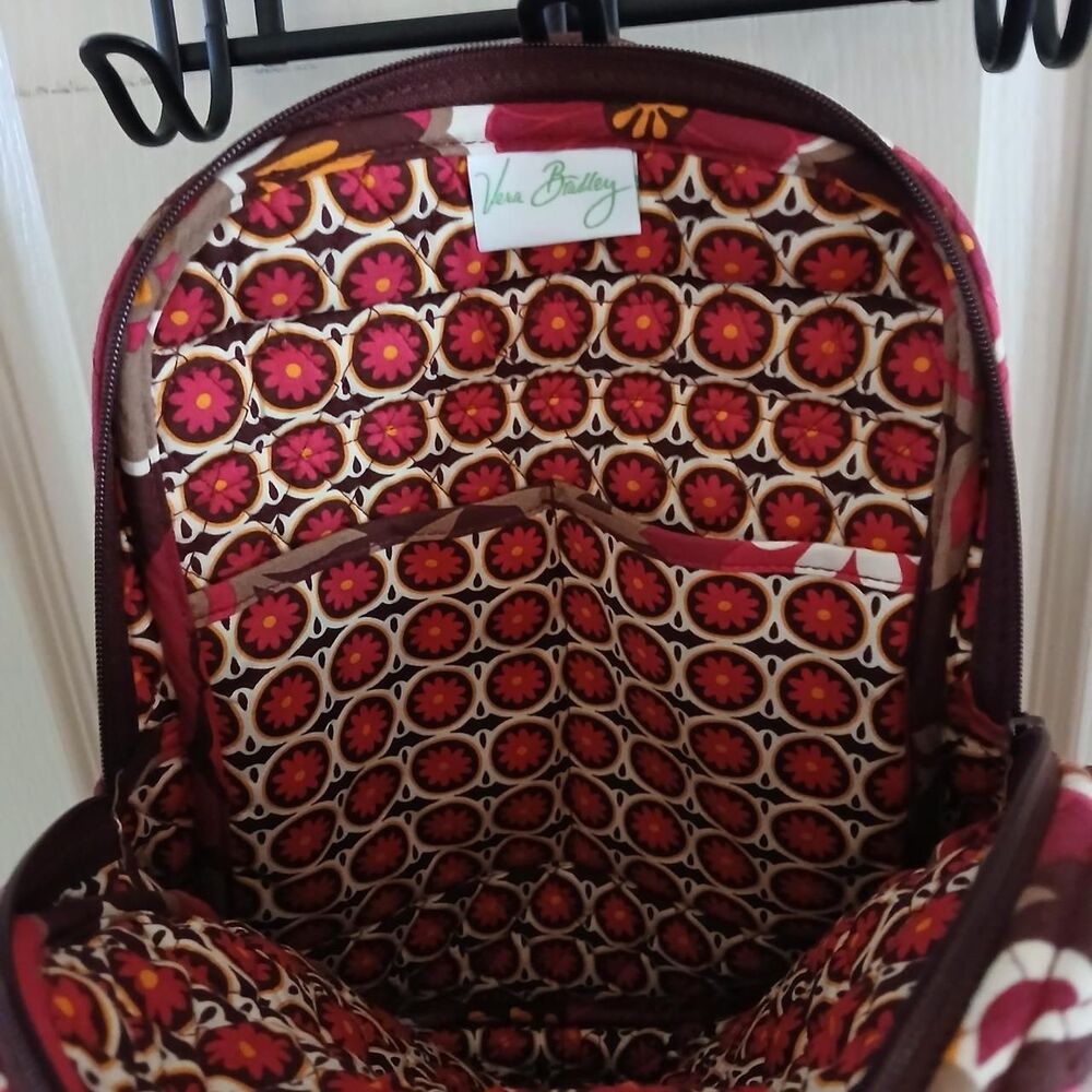 Vintage Vera Bradley Retired Carnaby Vibrant Floral Quilted Cotton Backpack - Picture 6 of 7